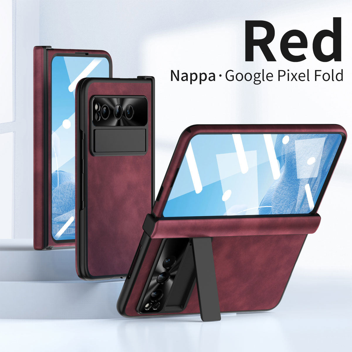 Plain leather Google Pixel Fold Case folding anti-fall hinge all-inclusive protective case - mycasety2023 Mycasety