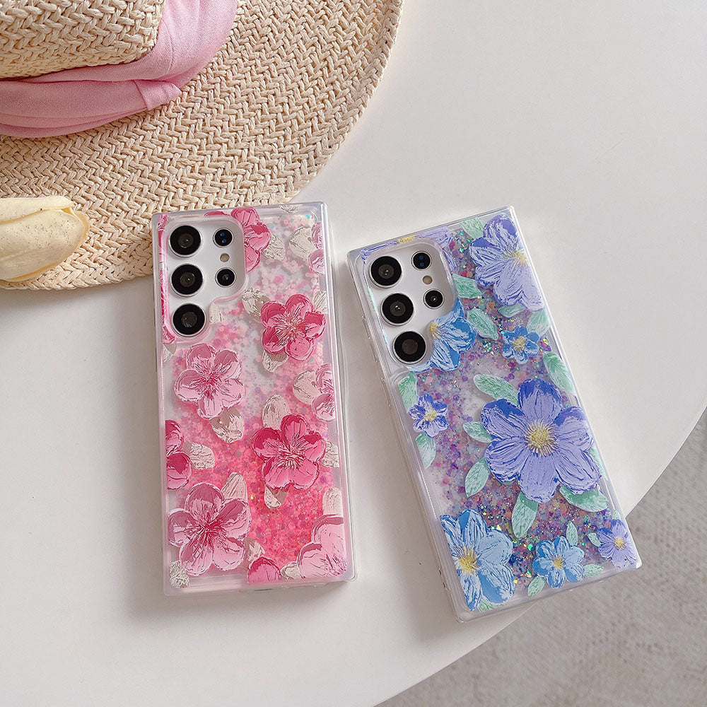 Quicksand Oil Painting Flower Samsung Case