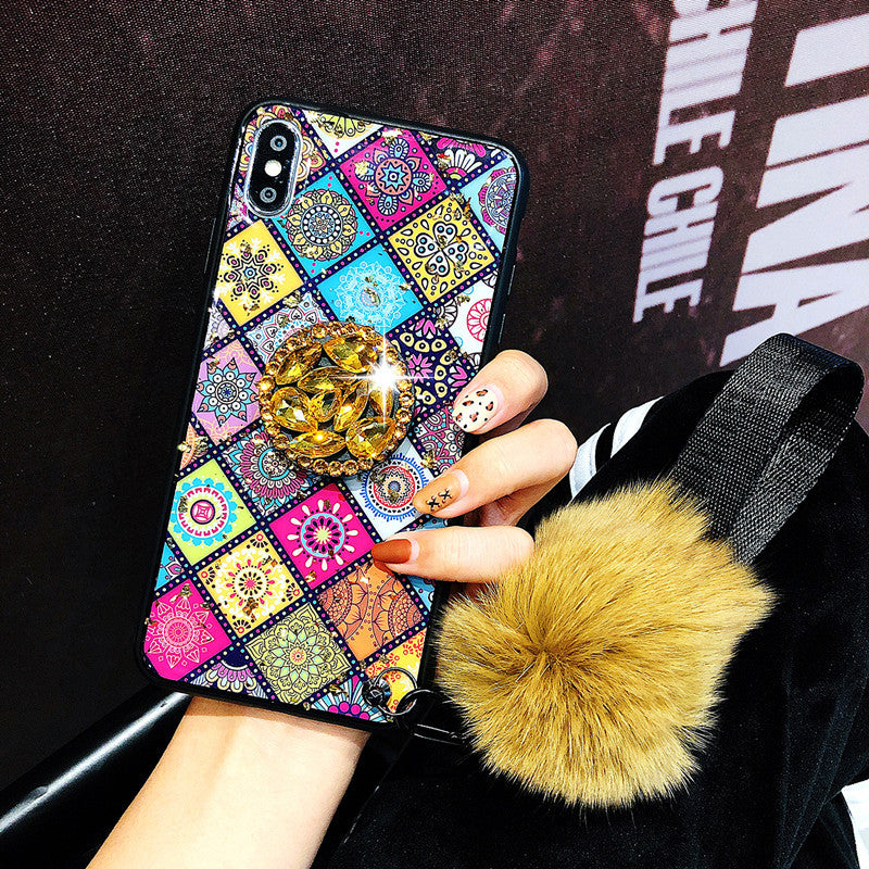 Hair Ball Airbag Bracket Diamond Case For Samsung - Dealggo.com