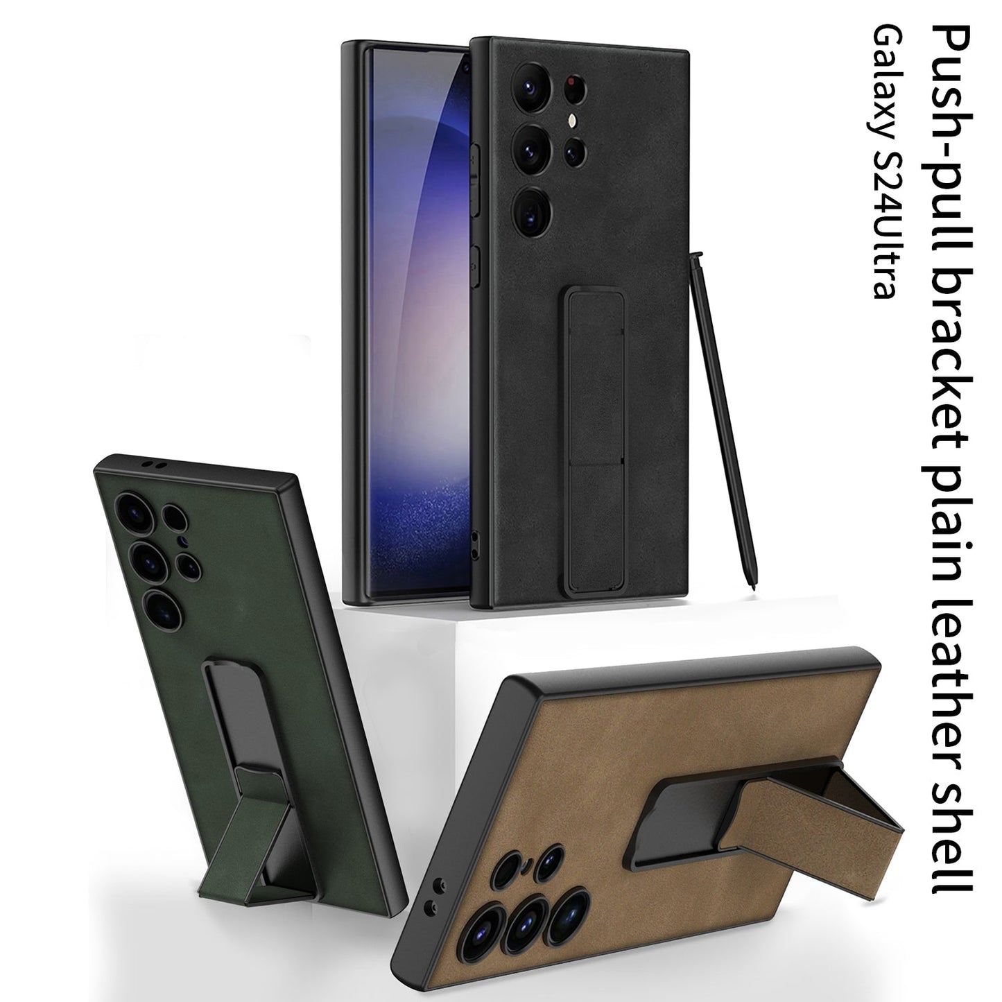 Galaxy S24/S23 Ultra S24Plus S24 Case - Leather & Holder