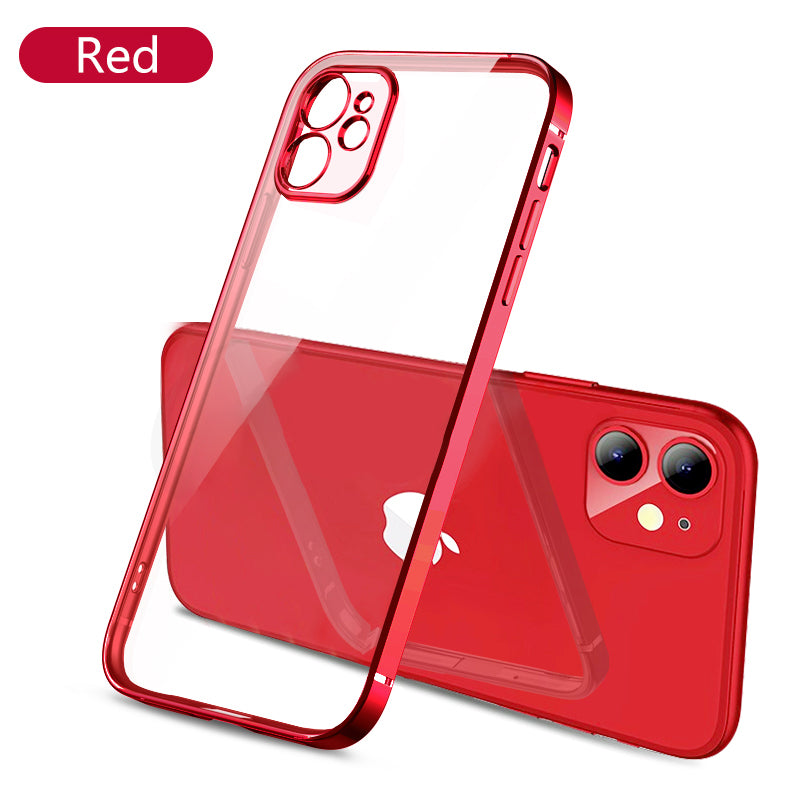 2021 Luxury Plating Transparent Phone Case For iPhone 12, 11, X, 8, 7, SE Series - Dealggo.com