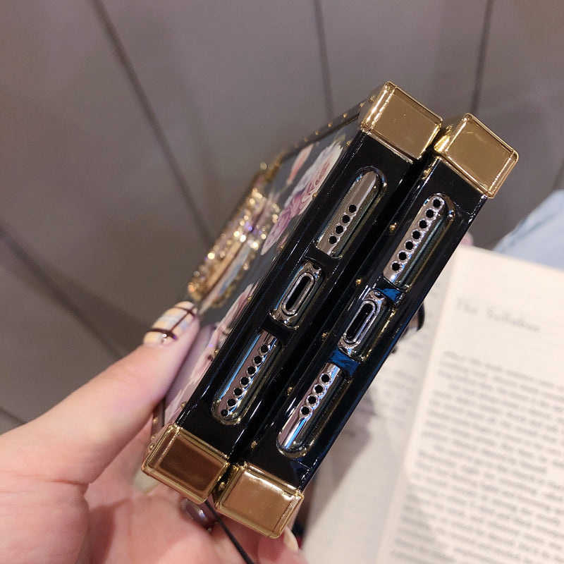 French Style Flower Lanyard Ring Phone Case for iPhone - Dealggo.com