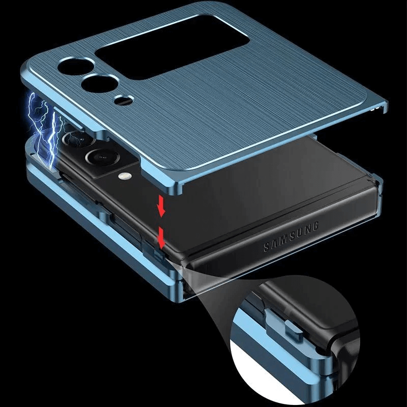 Samsung Galaxy Z Flip 3/4 Magnetic Brushed Metal Anti-fall Protective Cover