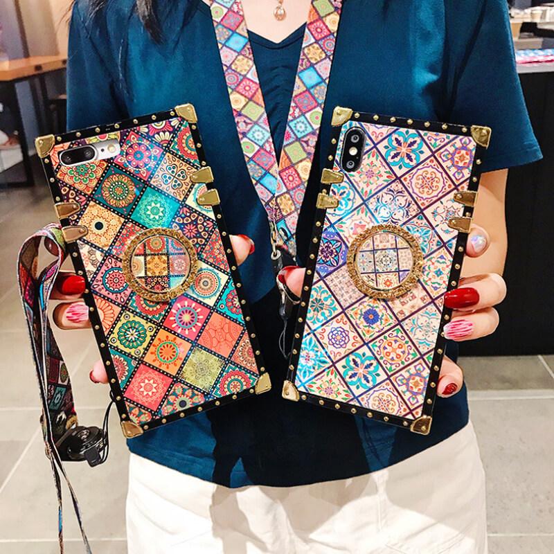 High Quality Bohemian Lanyard Ring Phone Case For iPhone Huawei Samsung - Dealggo.com