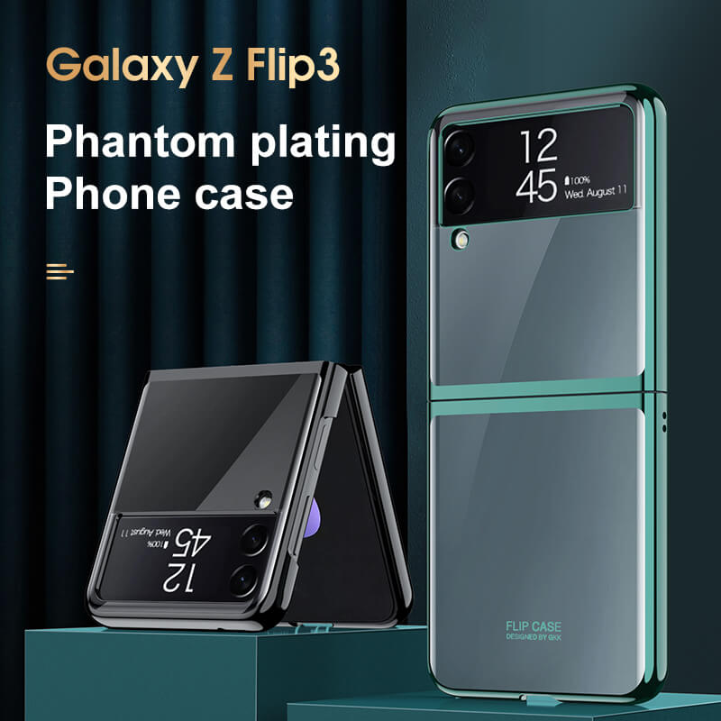 Plating Frame Transparent Back Hard Shockproof Full Protection Cover for Samsung Galaxy Z Flip3 5G - Dealggo.com