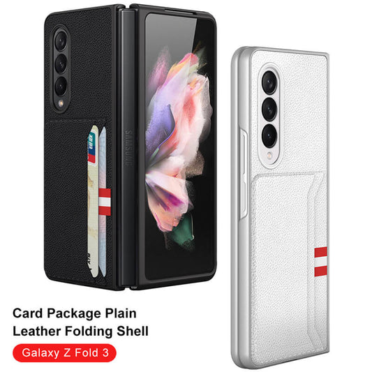 Leather Card Package Shockproof Protective Flip hard Cover For Samsung Galaxy Z Fold3 5G - Dealggo.com