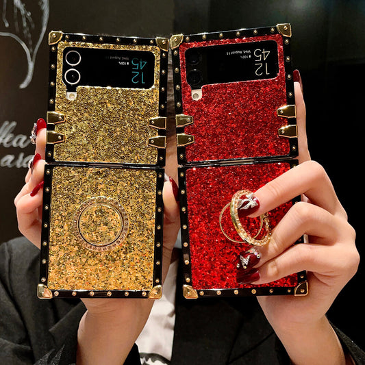 Glitter Diamond Ring Phone Case for Samsung Galaxy Z Flip 3/4/5/6/7