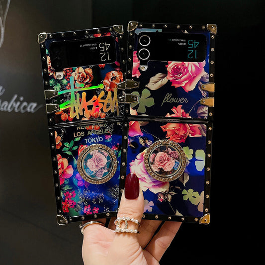 Vintage Fashion Rose Ring Phone Case for Samsung Galaxy Z Flip 3/4/5/6/7