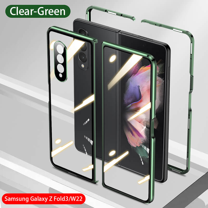 Magnetic Metal Anti-fall Clear Protective Case For Samsung Galaxy Z Fold4 Fold3 5G