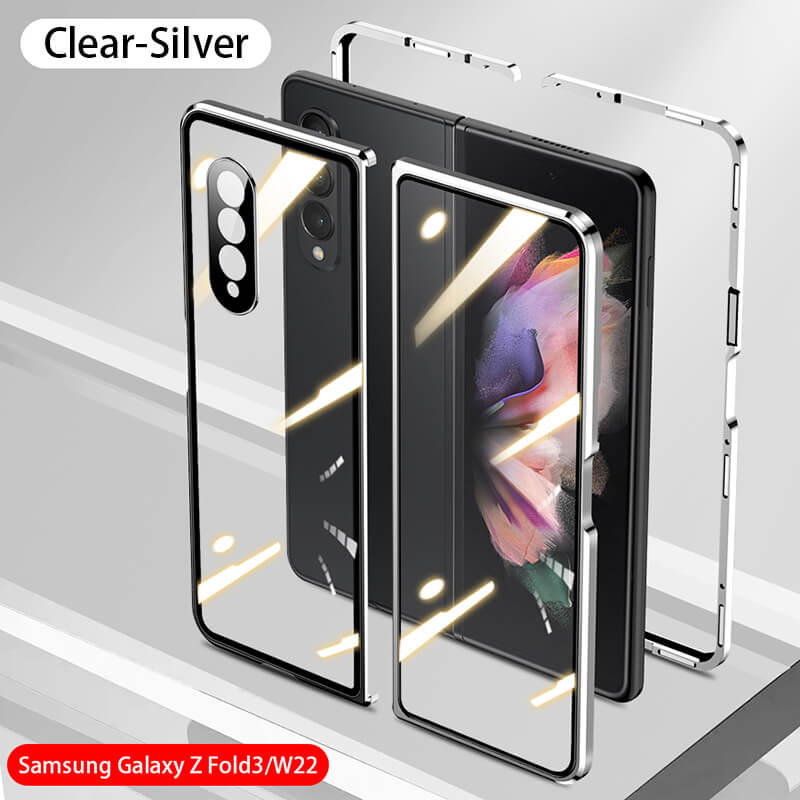 Magnetic Metal Anti-fall Clear Protective Case For Samsung Galaxy Z Fold4 Fold3 5G