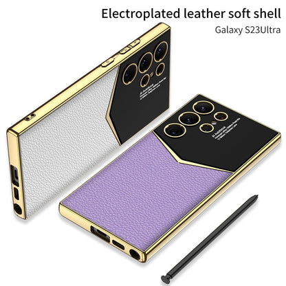 Electroplated Leather Case For Samsung Galaxy S23/S24 Ultra / S23 Plus / S23