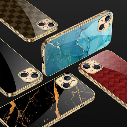 Dealggo | Baroque Marble Tempered Glass iPhone 13 12 11 Pro Max Cases