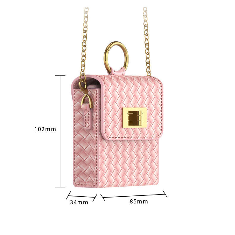 Luxury Leather Mini Phone Bag with Gold Chain For Samsung Galaxy Z Flip 3/4/5/6