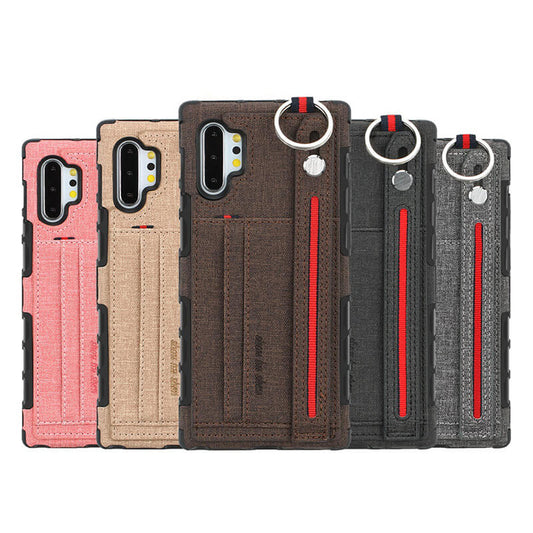 British Style Canvas Pattern Multi-function Leather Phone Case For Samsung - Dealggo.com