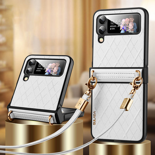 Crossbody Folding Leather Case For Samsung Galaxy Z Flip4