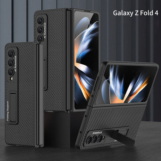 Business Ultra-thin Plain Leather Drop-resistant Case For Samsung Galaxy Fold4