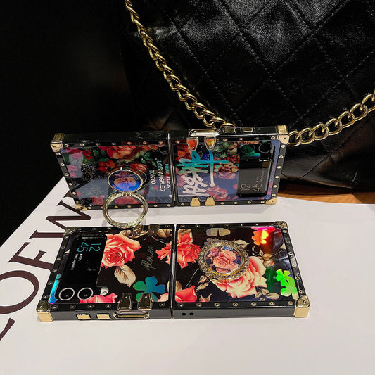 Vintage Fashion Rose Ring Phone Case for Samsung Galaxy Z Flip 3/4/5/6/7