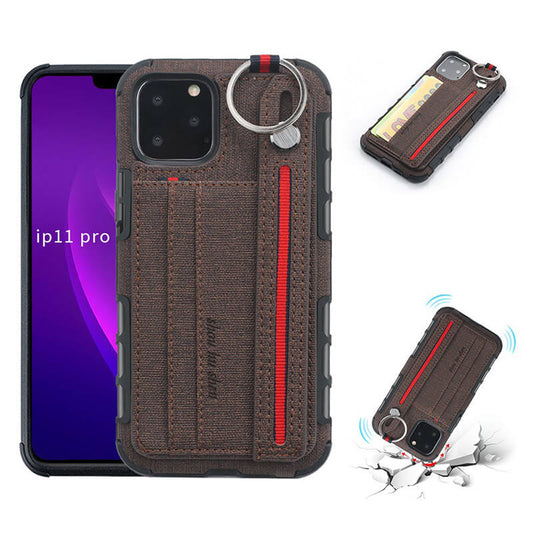 British Style Canvas Pattern Multi-function Leather Phone Case For iPhone - Dealggo.com
