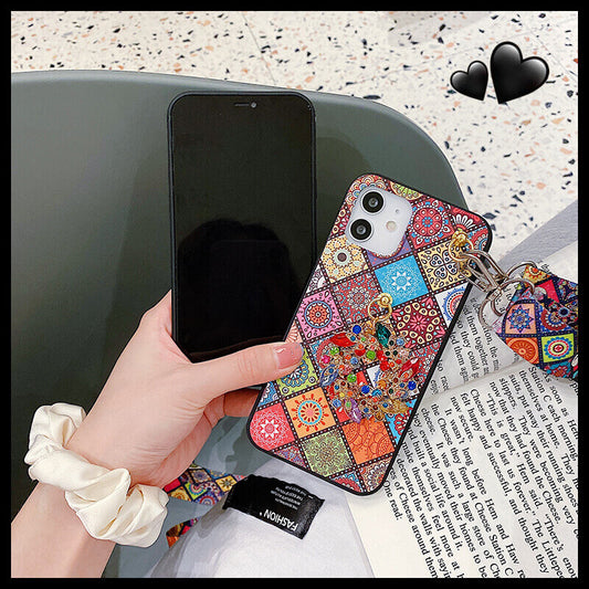 Boho chic Brooch Jewelry Lanyard Phone Case