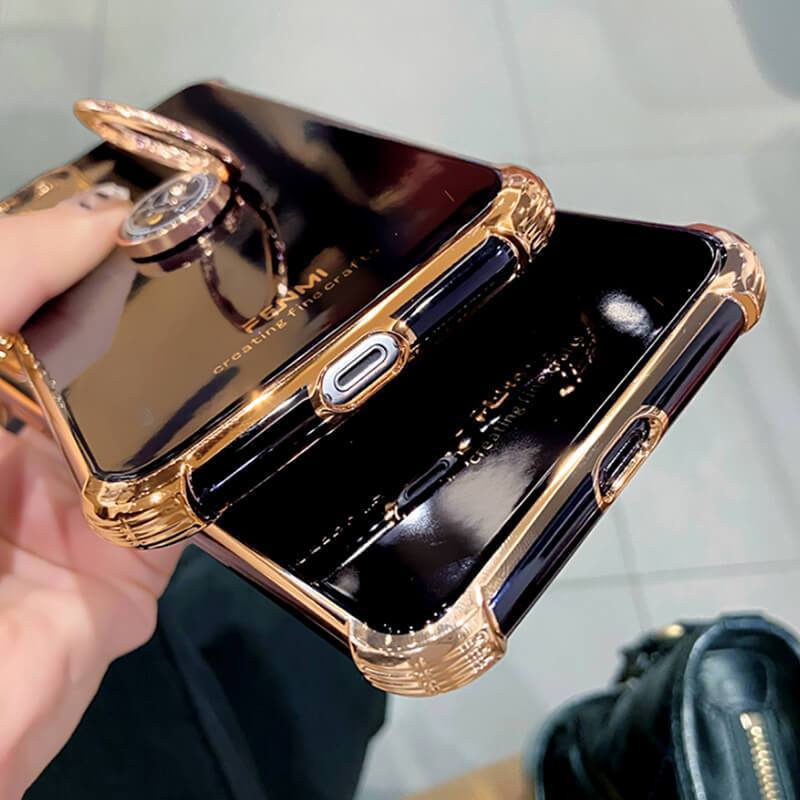Luxury Electroplated Gold Plating Glitter Case with Ring Holder For iPhone 12Pro MAX 11 Pro XS MAX XR 7 8 Plus - Dealggo.com