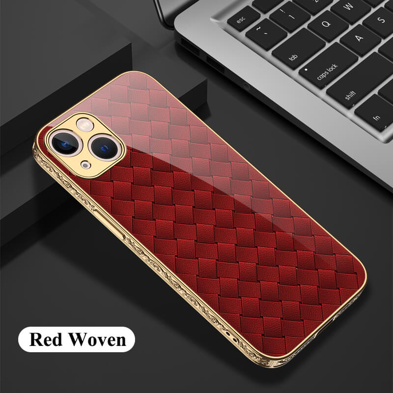 Dealggo | Baroque Woven Tempered Glass iPhone 13 12 11 Pro Max Cases