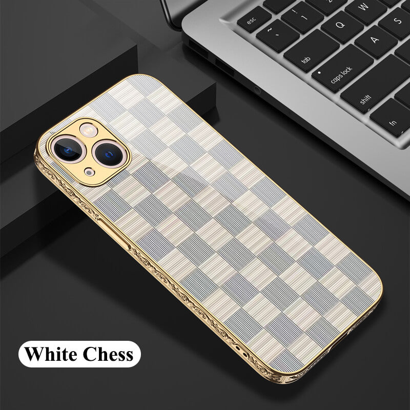 Dealggo | Baroque Chess Tempered Glass iPhone 13 12 11 Pro Max Cases