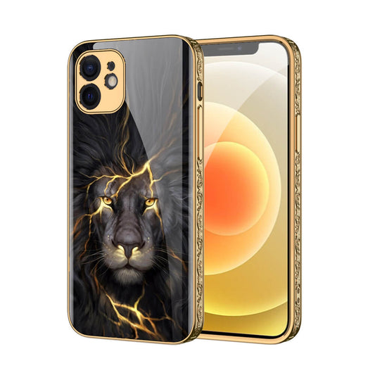 Dealggo | Baroque Lion Tempered Glass iPhone 13 12 11 Pro Max Cases