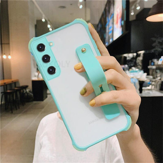 FLASH⚡SALE I Lovely Matte Stand Holder Clear Phone Case For Samsung Galaxy S21 S20 FE A72 A52 A42 A32 Note 20 Note 10 Cover I FREE SHIPPING NOW