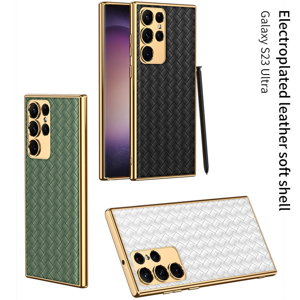 Ultra-thin Leather Woven Case For Samsung Galaxy S23Ultra