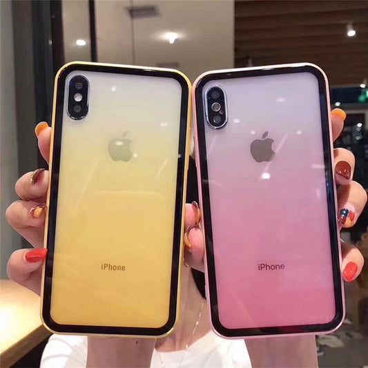 2021 Summer Gradient Glass Candy Color iPhone Case - Dealggo.com