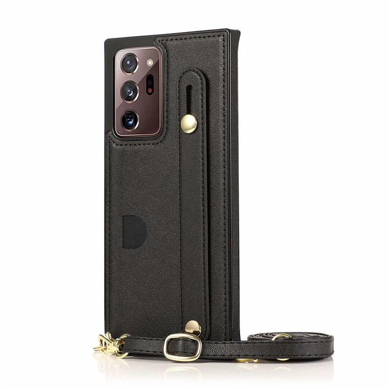 Luxury Brand Leather Stand Holder Square Case For Samsung Galaxy S21 S20 S10 Ultra Plus FE Note20 10 A71 A51 Cover