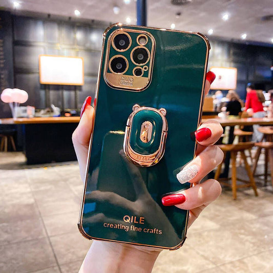 Luxury Electroplating Stand Ring Holder Phone Case With Finger Ring for iPhone 12 Pro MAX 11 Pro XS XR X SE 6 6s 7 8 Plus 12Mini - Dealggo.com
