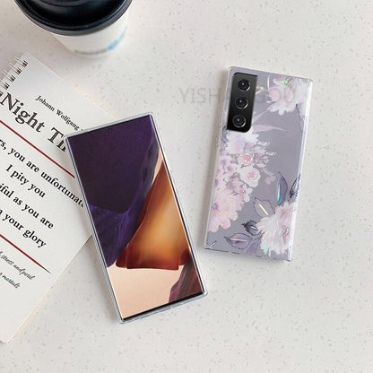 2021 Laser Flower Pattern Protective Cover For Samsung S21 S20 S10 Note20 Note10 Series
