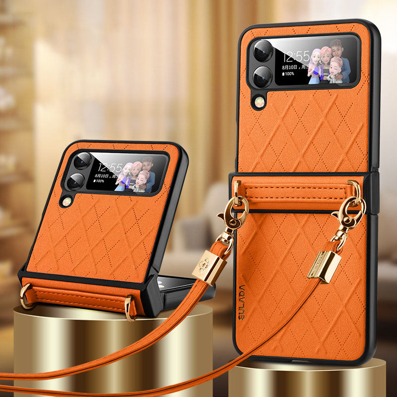 Crossbody Folding Leather Case For Samsung Galaxy Z Flip4