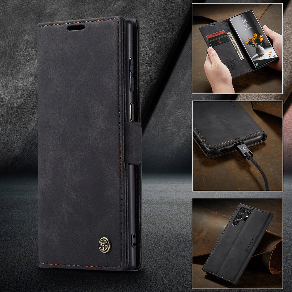 Magnetic Leather Holder Wallet Samsung Case