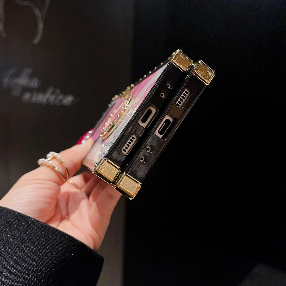 Flower Butterfly Colorful Ring Phone Case for Samsung Galaxy Z Flip 3/4/5/6/7