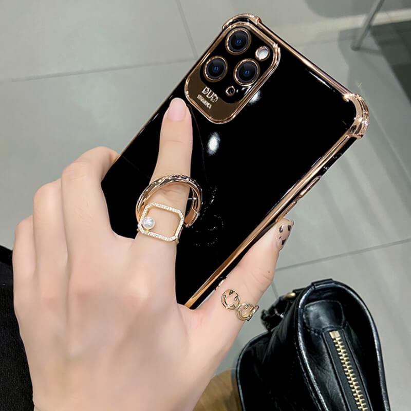 Luxury Electroplated Gold Plating Glitter Case with Ring Holder For iPhone 12Pro MAX 11 Pro XS MAX XR 7 8 Plus - Dealggo.com