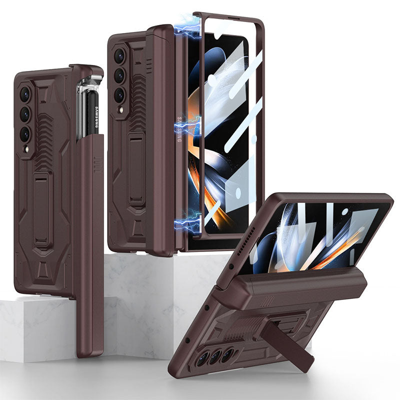 Magnetic Hinge Slide Pen-Case Armor All-included Cover With Back Screen Protector For Samsung Galaxy Z Fold4 Fold3 5G pphonecover