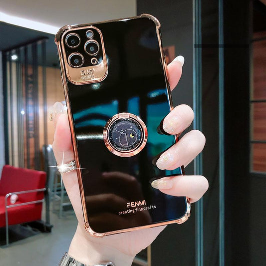 Luxury Electroplated Gold Plating Glitter Case with Ring Holder For iPhone 12Pro MAX 11 Pro XS MAX XR 7 8 Plus - Dealggo.com