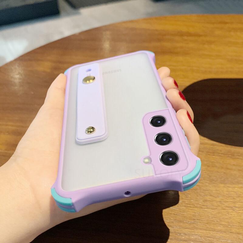 FLASH⚡SALE I Lovely Matte Stand Holder Clear Phone Case For Samsung Galaxy S21 S20 FE A72 A52 A42 A32 Note 20 Note 10 Cover I FREE SHIPPING NOW