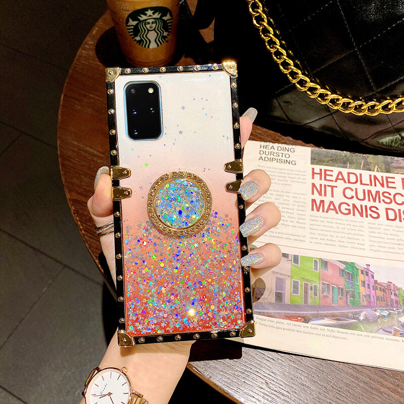 2021 Crystal Diamond Gradient Star Bling Ring Holder Samsung Case - Dealggo.com