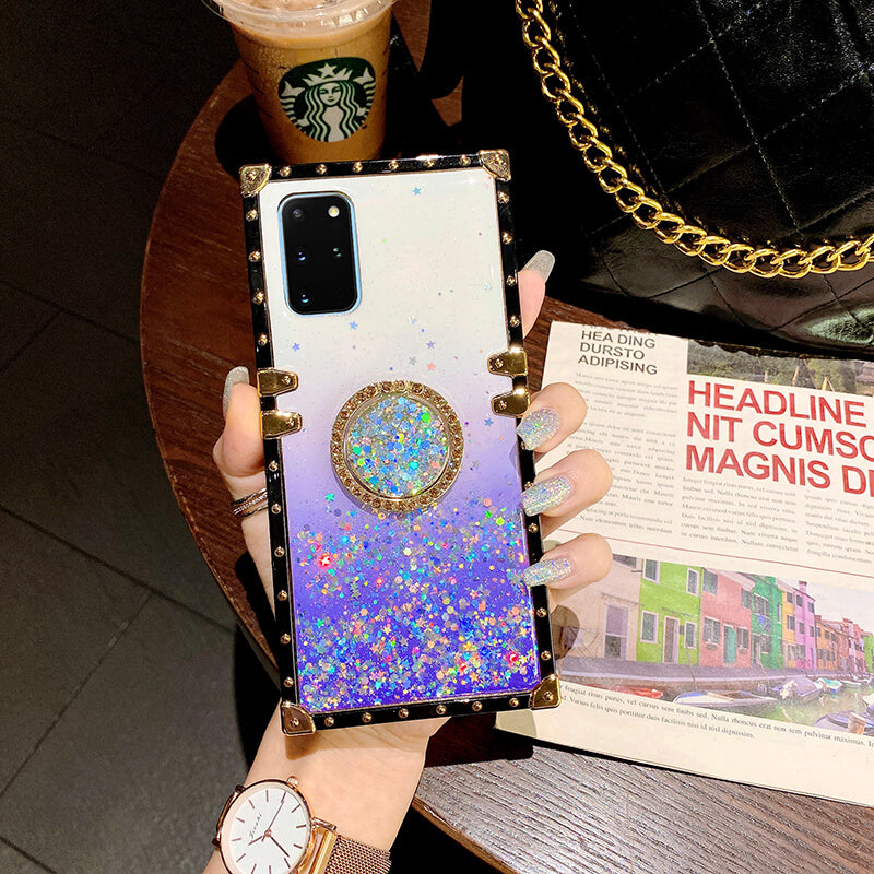 2021 Crystal Diamond Gradient Star Bling Ring Holder Samsung Case - Dealggo.com