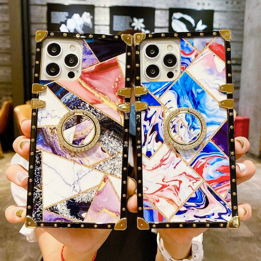 2021 Art Painted Ring Holder iPhone Case - Dealggo.com