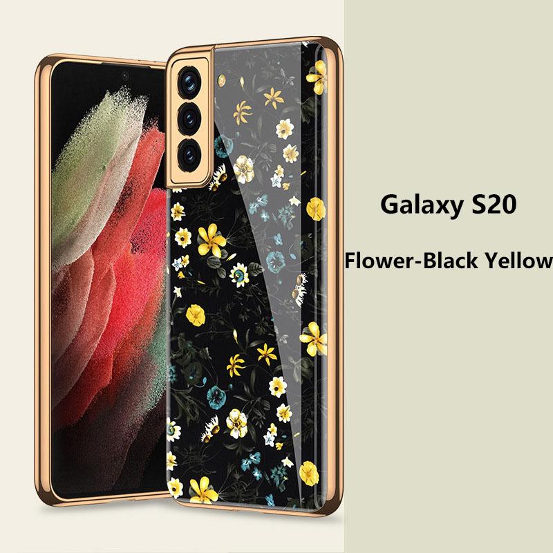 2021 Luxury Deer Pattern Plating Anti-knock Protection Tempered Glass Case For Samsung S21 S21 Plus S21 Ultra