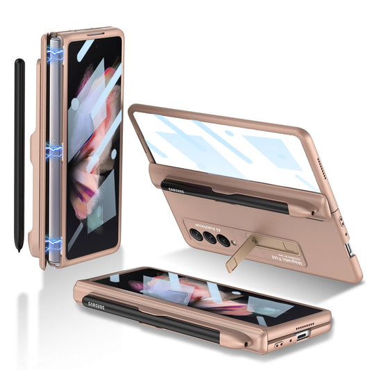 Magnetic Hinge Metal Holder Screen Protector S Pen Slot Case for Samsung Galaxy Z Fold3