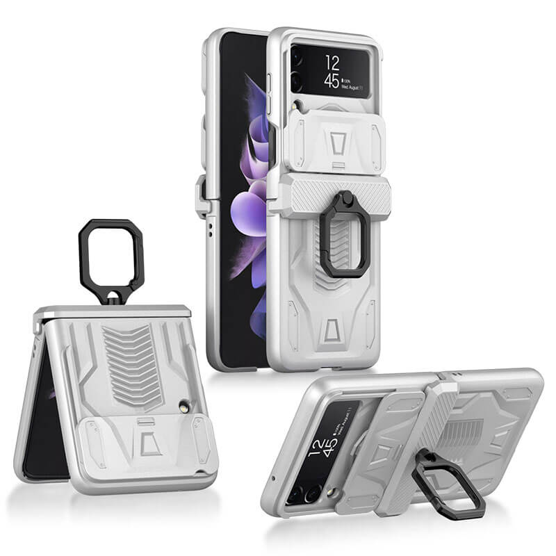 Magnetic Armor Ring Holder Case For Samsung Galaxy Z Flip4 Flip3 5G