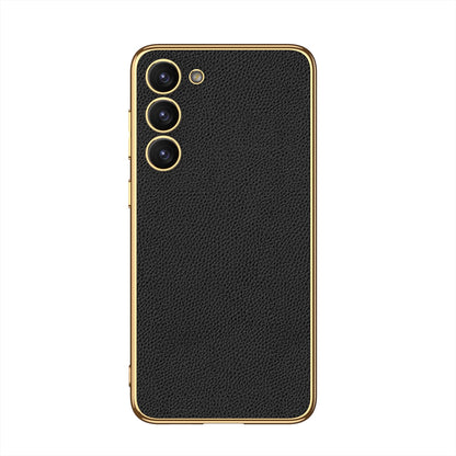Galaxy S24/S23 Ultra Plus Electroplated Genuine Leather Case