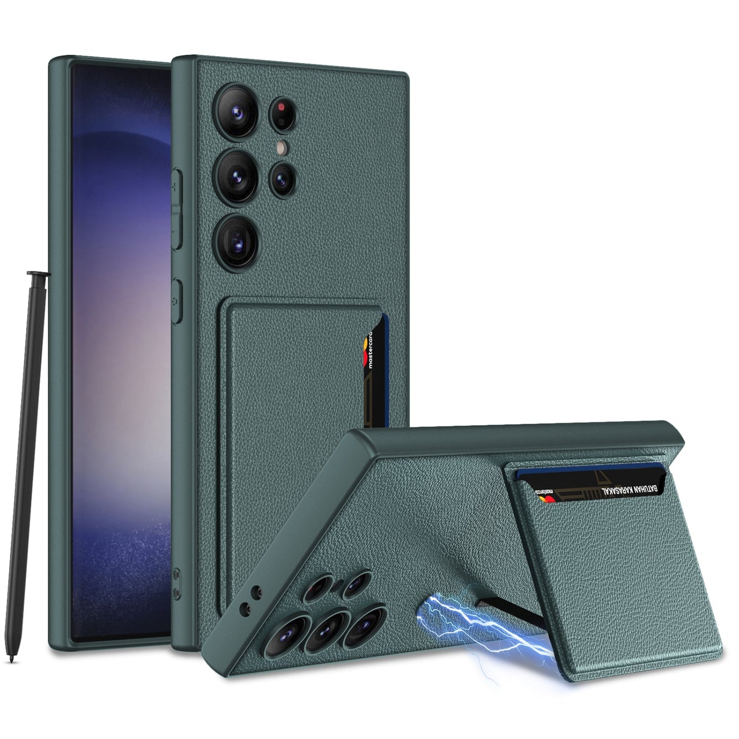 Galaxy S24/S23 Ultra S24Plus S24 Case - Leather & Magnetic Card Holder