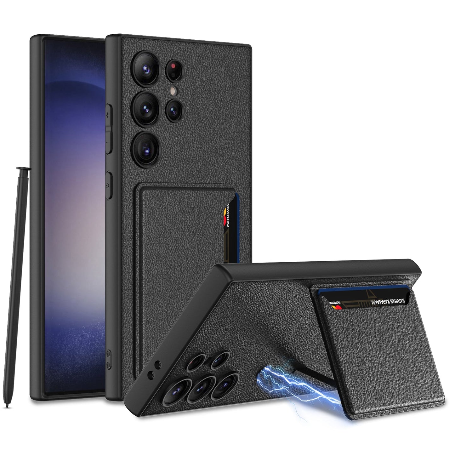 Galaxy S24/S23 Ultra S24Plus S24 Case - Leather & Magnetic Card Holder