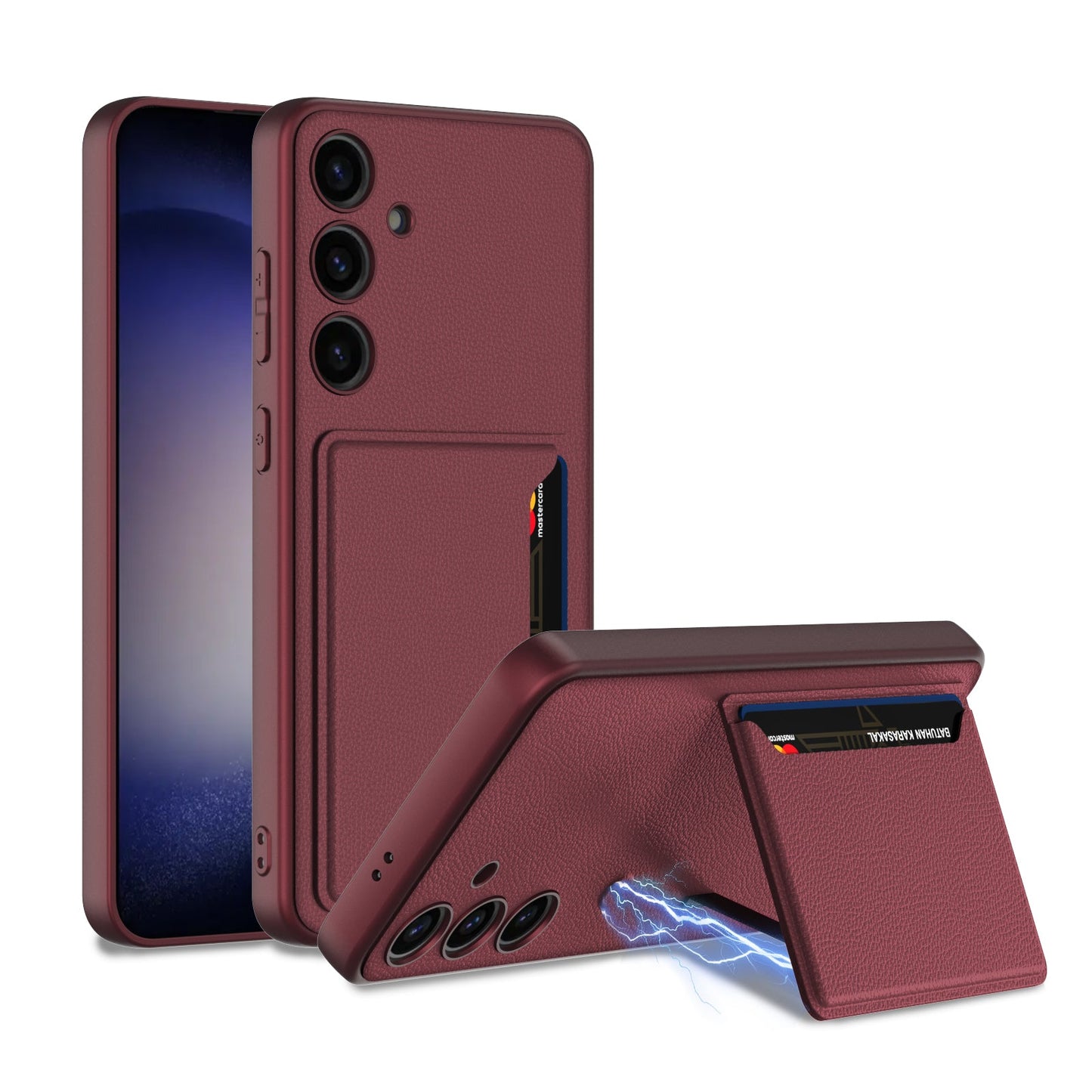 Galaxy S24/S23 Ultra S24Plus S24 Case - Leather & Magnetic Card Holder